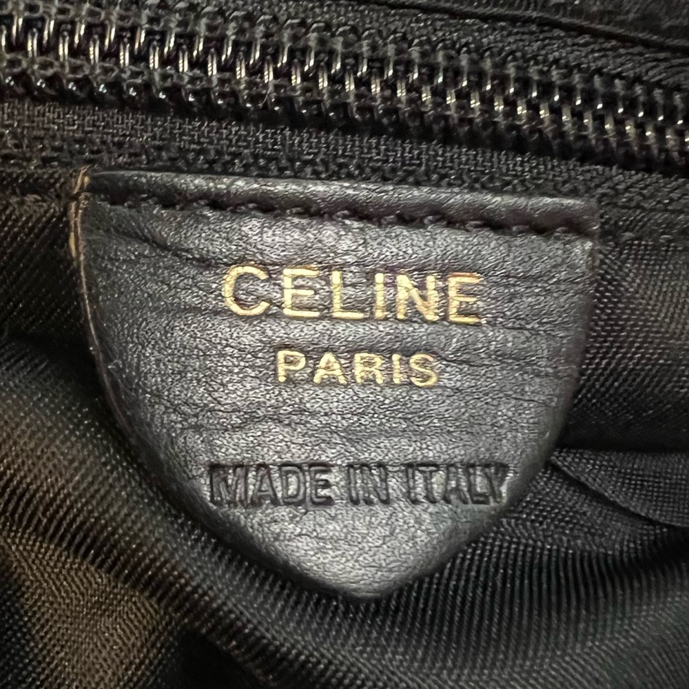 Celine Round Logo Nylon Tote Bag - Black and Gold - EUC - Picture 9 of 16